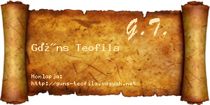 Güns Teofila névjegykártya